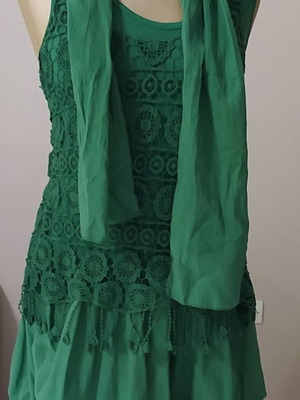 Green dress used, size M, mako fabric