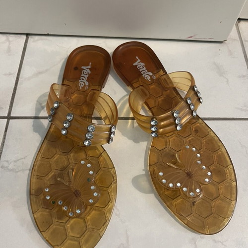 Silicone flip-flops used, size 37-38, butterfly design