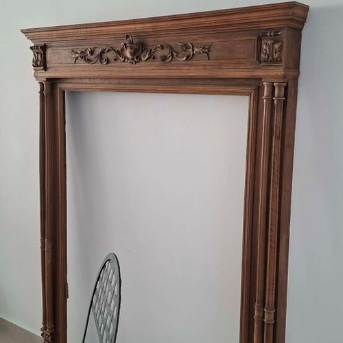 Wood mirror frame used, walnut, 19th century, large 163x126cm
