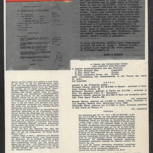 Book photographic edition of the film 'Last Tango in Paris' used