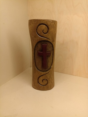 Wooden carved cross handmade new from boxwood
