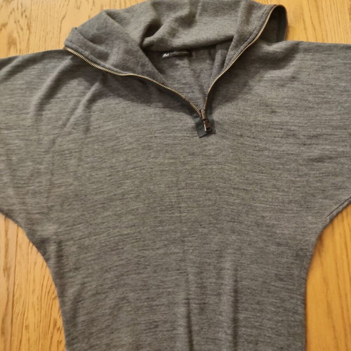 Daniele Alessandrini Grey Wool Pullover Sweater Like New, Batwing Sleeves
