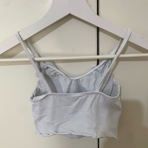 ASOS Ruffle-Trim Cropped Cami Top white, like new, XS