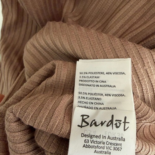 Bardot ribbed midi dress nude/beige like new size S/36