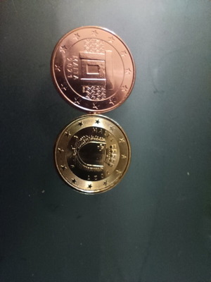 Malta 5 and 10 cent coins 2021 unc