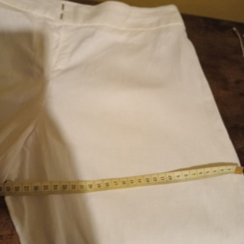Marks & Spencer white high-waist pants new, linen viscose blend, UK 12