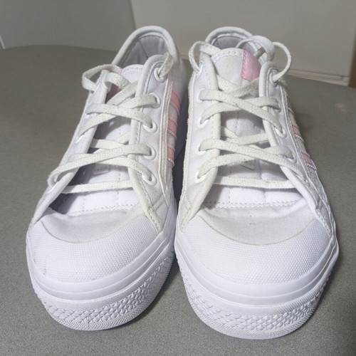 Adidas kids sneakers size 34 white canvas like new