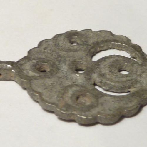 Pendant old used, white metal