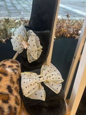 Fur slippers new, size 40, black and white