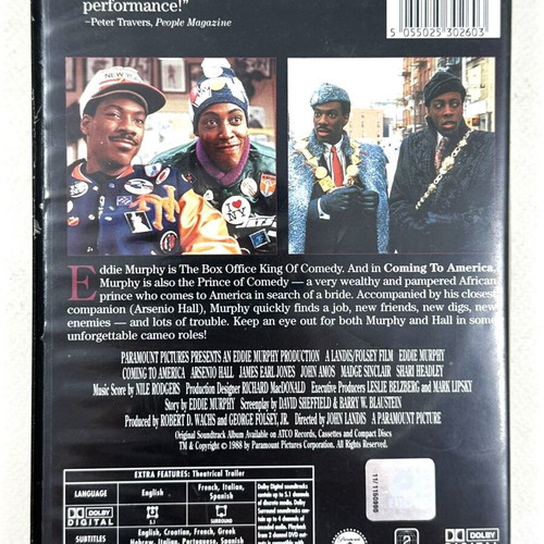 Coming to America DVD used with Greek subtitles