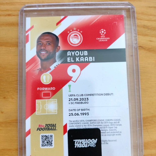Topps Total Football Ayoub El Kaabi Olympiacos card like new, numbered 8/99
