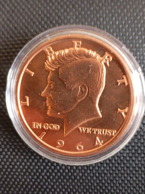 Kennedy coin one ounce fine copper 999 like new collectible