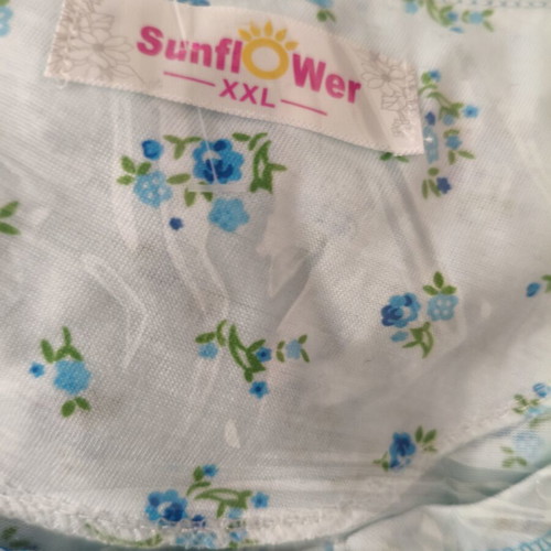 Summer nightdress new, short sleeves, white and blue, XXL
