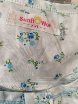 Summer nightdress new, short sleeves, white and blue, XXL