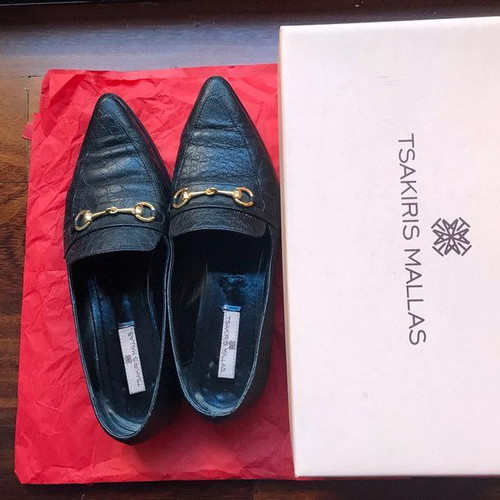 Tsakiris Mallas women's leather loafers like new, black, size 40