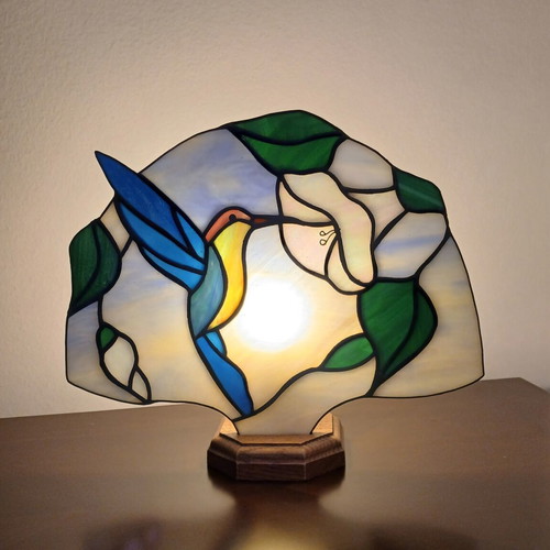 Stained Glass Table Lamp Tiffany Handmade Greek