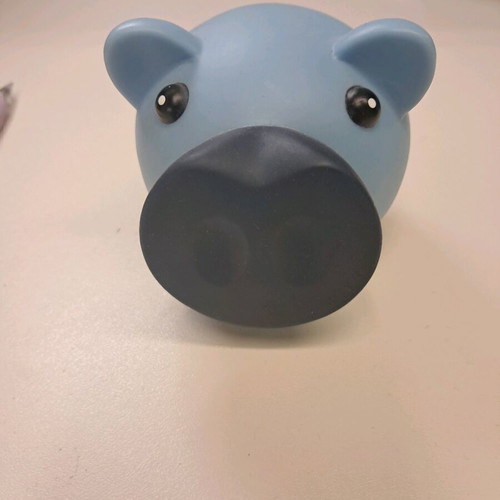 Children's piggy bank used, plastic, blue