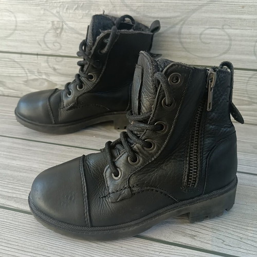 Zara Boys leather boots size 27, black