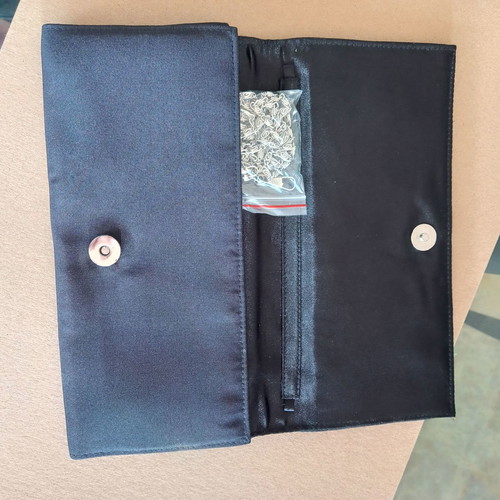 Handbag new with silver decorations and chain strap