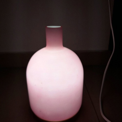 Glass bedside table lamp like new, pink