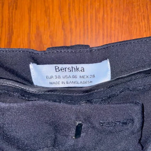 Bershka black fabric office pants like new, size 38