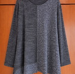 Blouse one size, black and grey patterned