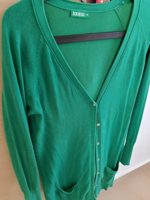 Green long cardigan used, size L