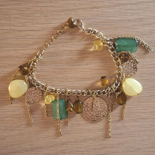 Original bracelet new multicolored, gold-tone