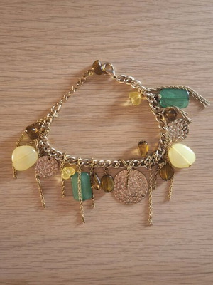 Original bracelet new multicolored, gold-tone