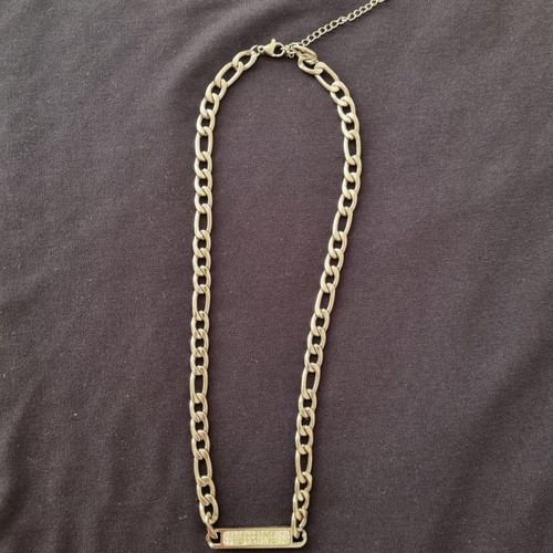 Steel identity necklace like new, silver color