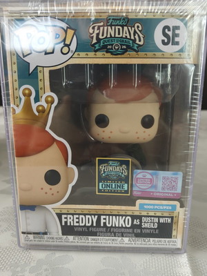 Freddy Funko ως Dustin με ασπίδα βινύλιο φιγούρα καινούργια, 1000 τεμ