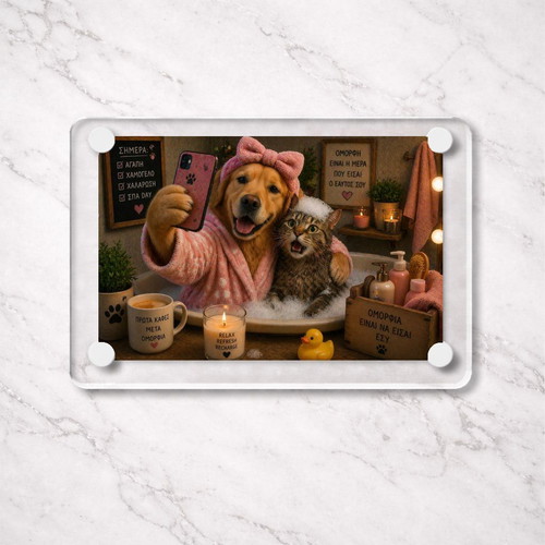 Acrylic Spa Selfie Pets Fridge Magnet new