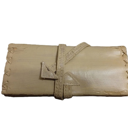 Leather tobacco case used, painted with minor defects