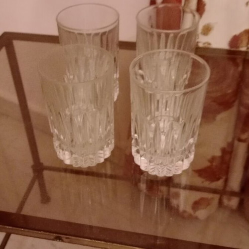 Crystal water glasses like new, set of four