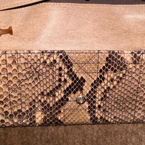 Christian Dior Lady Dior Cannage leather wallet like new, beige brown