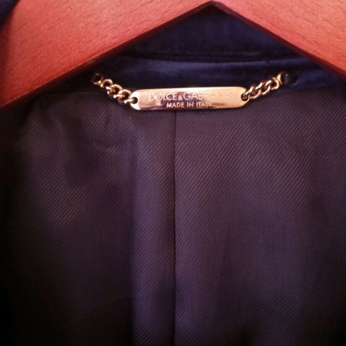 Dolce & Gabbana men's blue velvet jacket XL new
