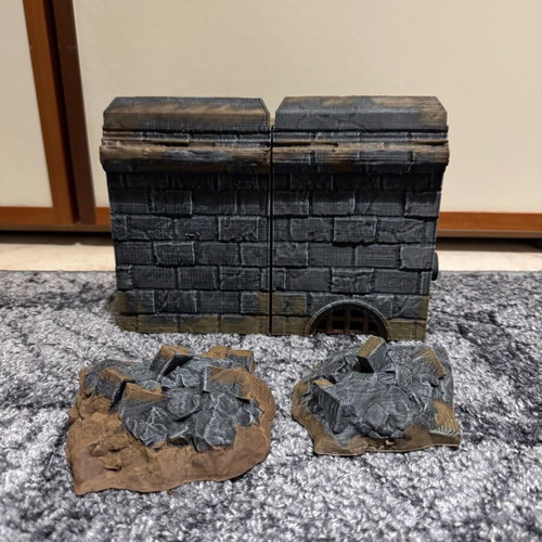 Lord of the Rings 3D Terrain Helms Deep Wall like new (16x22) with 2 ruins
