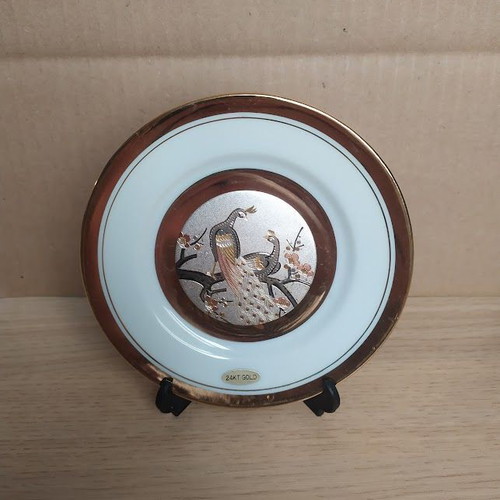 Decorative Plate The Art of Chokin Japan 24K Gold like new