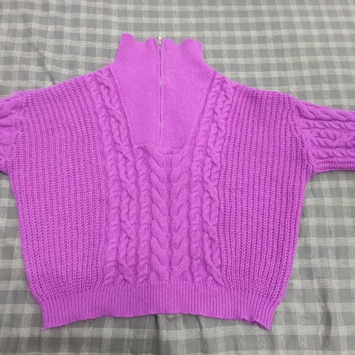 Fuchsia purple knitted sweater one size in excellent condition with box