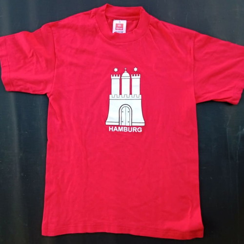 Hamburg souvenir T-shirt like new, red, sizes M and L