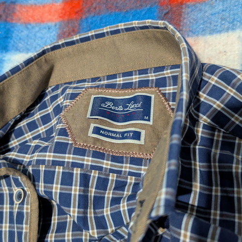 Berto Lucci Medium shirt lightly worn, blue and beige
