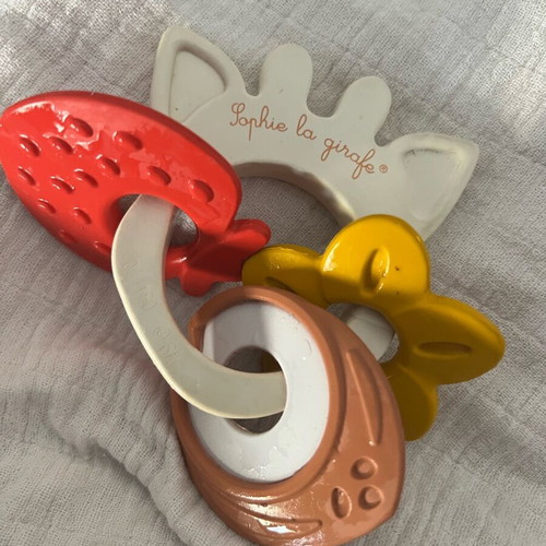 Sophie La Girafe Fragrance Ring like new, baby teether with vanilla coconut strawberry scent