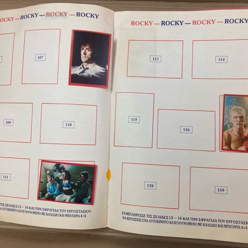 Rocky 1988 sticker album used, Greek made, 20 stickers