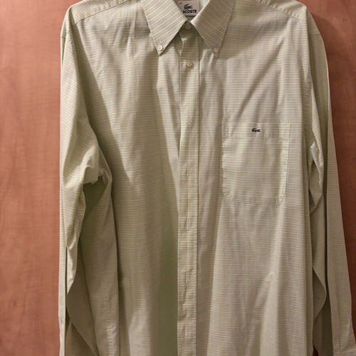 Lacoste shirt size 44 green checkered like new