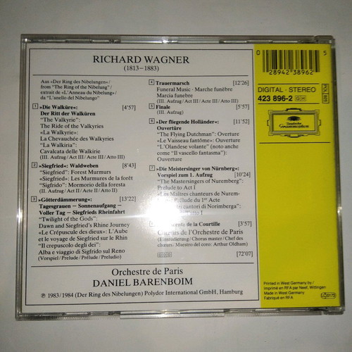 Richard Wagner From "Der Ring Des Nibelungen" CD used, classical