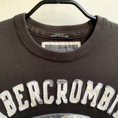 Abercrombie & Fitch Men's Muscle Fit T-shirt used, brown, size S