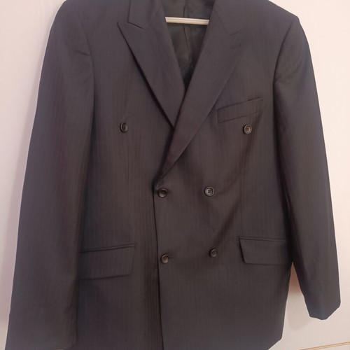 Portobello's men's suit size 54 used, black with subtle stripes