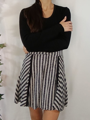 Love Me dress like new with black knitted top and geometric skirt