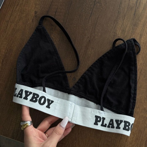 Playboy x Missguided black bralette top like new