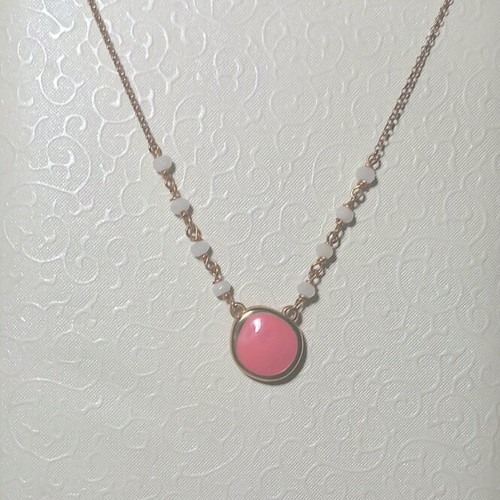 Silver 925° gold-plated necklace with rose gold and enamel Gregio new